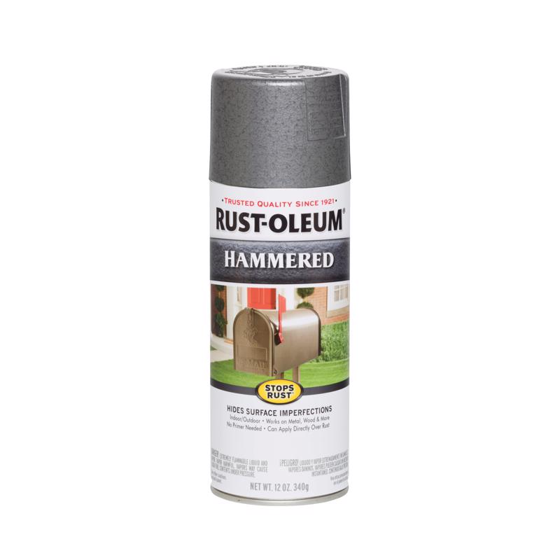 RUST-OLEUM - Rust-Oleum Stops Rust Hammered Gray Spray Paint 12 oz - Case of 6