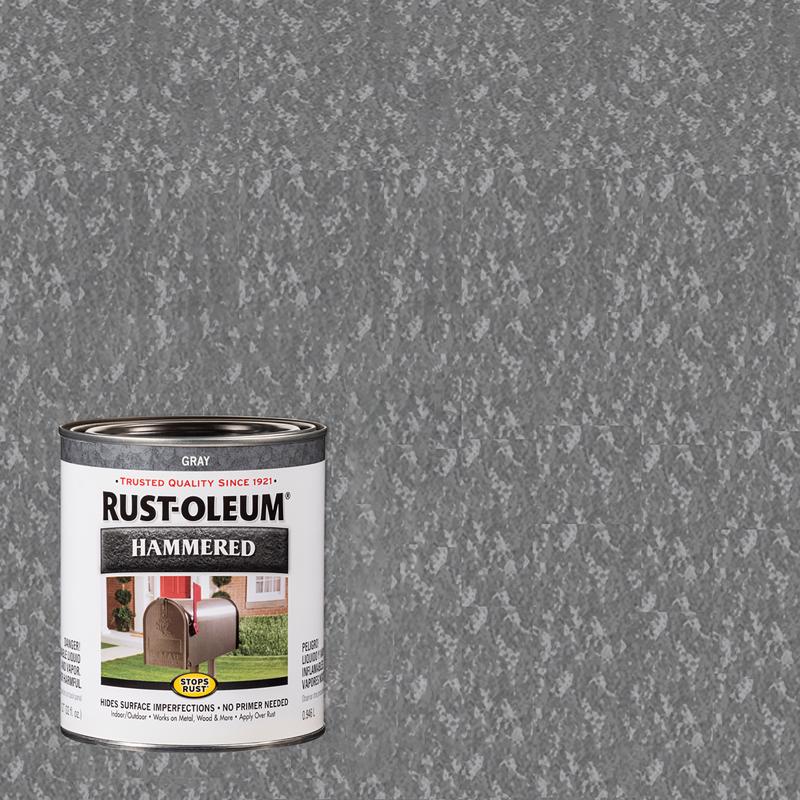 RUST-OLEUM - Rust-Oleum Stops Rust Indoor and Outdoor Hammered Gray Protective Paint 1 qt