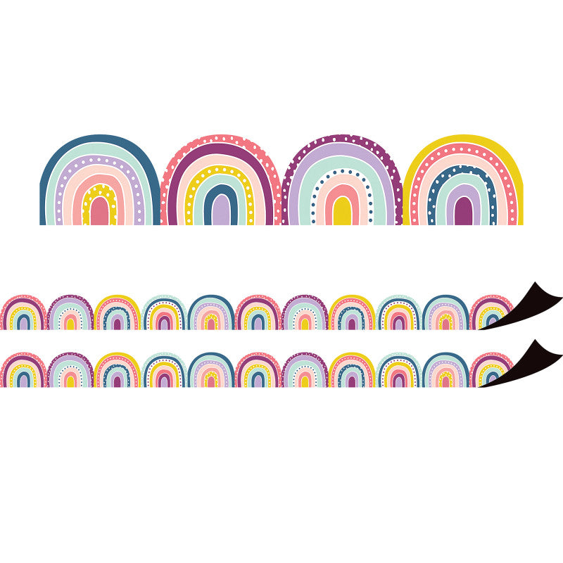 TEACHER CREATED RESOURCES - Oh Happy Day Rainbows Magnetic Border, 24 Feet Per Pack, 2 Packs