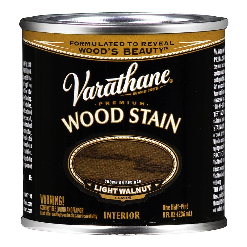 VARATHANE - Varathane Premium Solid Light Walnut Oil-Based Urethane Modified Alkyd Wood Stain 0.5 pt