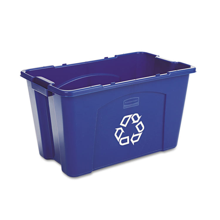 Rubbermaid Commercial - Stacking Recycle Bin, 18 gal, Polyethylene, Blue
