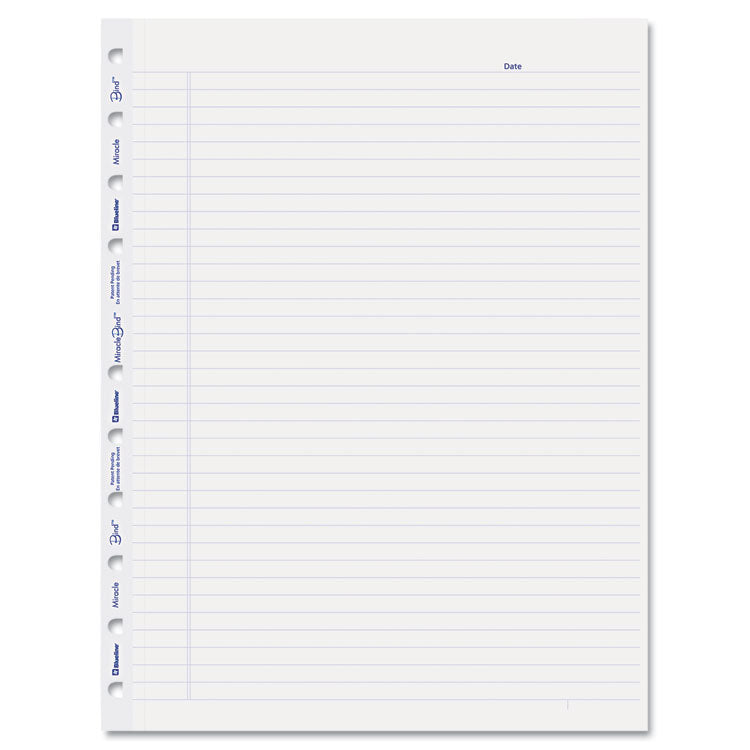 Blueline - MiracleBind Ruled Paper Refill Sheets for all MiracleBind Notebooks and Planners, 11 x 9.06, White/Blue Sheets, Undated