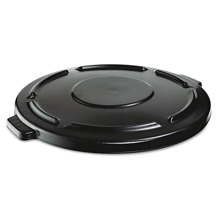 Rubbermaid Commercial - BRUTE Self-Draining Flat Top Lids, 24.5" dia x 1.5h, Black