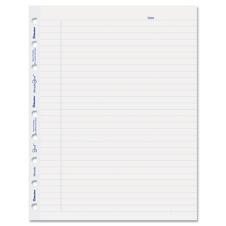 Blueline - MiracleBind Ruled Paper Refill Sheets for all MiracleBind Notebooks and Planners, 9.25 x 7.25, White/Blue Sheets, Undated