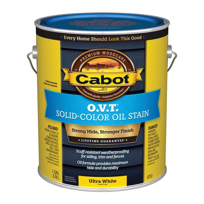 CABOT - Cabot O.V.T. Low VOC Solid Tintable Ultra White Oil-Based Stain 1 gal - Case of 4