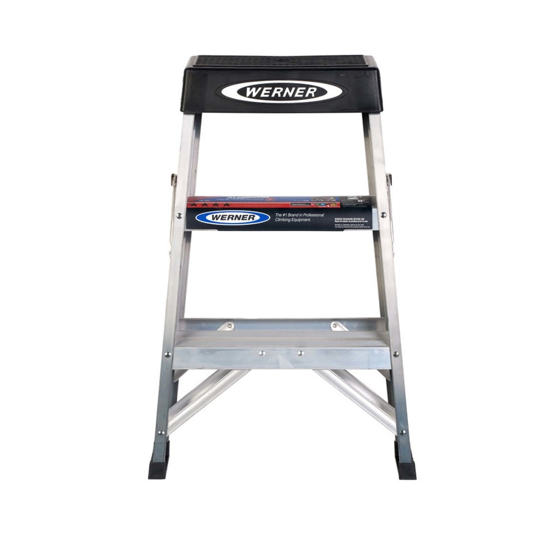 WERNER - Werner 2 ft. H Aluminum Step Ladder Type IA 300 lb. capacity