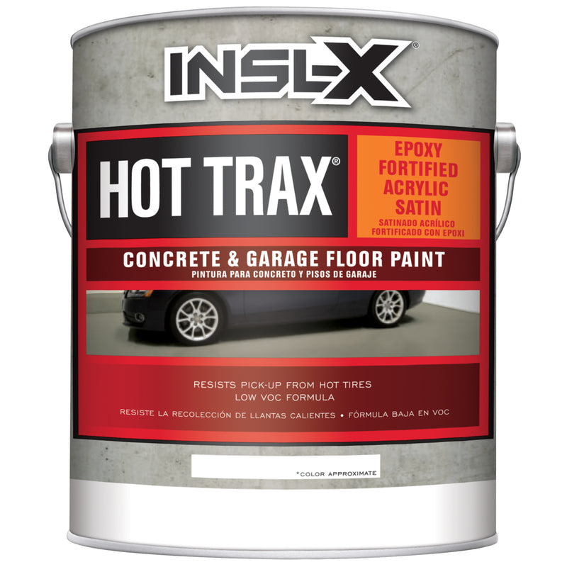 INSL-X - Insl-X Hot Trax Satin Light Gray Water-Based Acrylic Concrete & Garage Floor Paint 1 gal