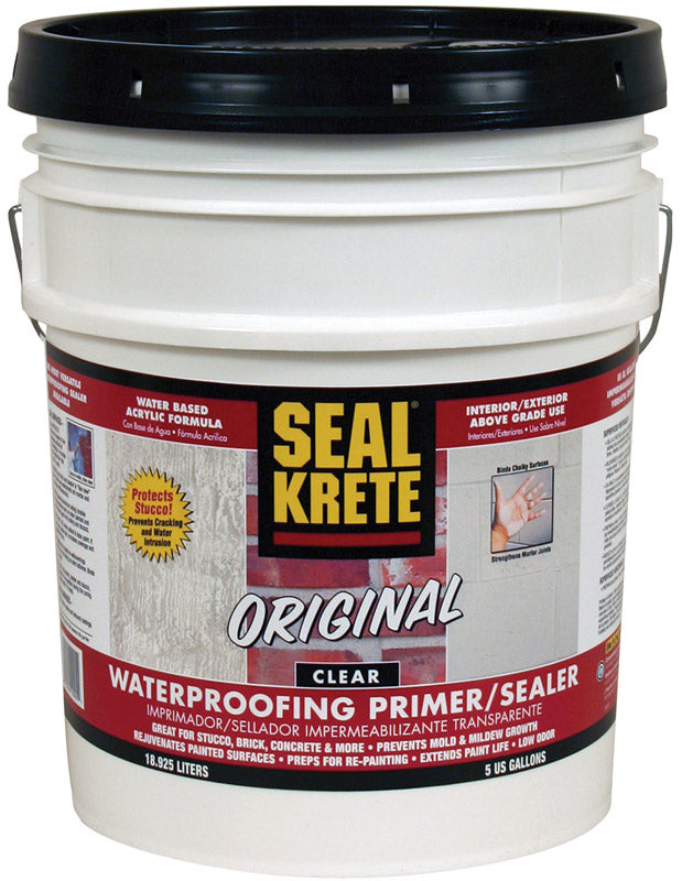 SEAL KRETE - Seal Krete Original Clear Water-Based Waterproofing Primer & Sealer 5 gal