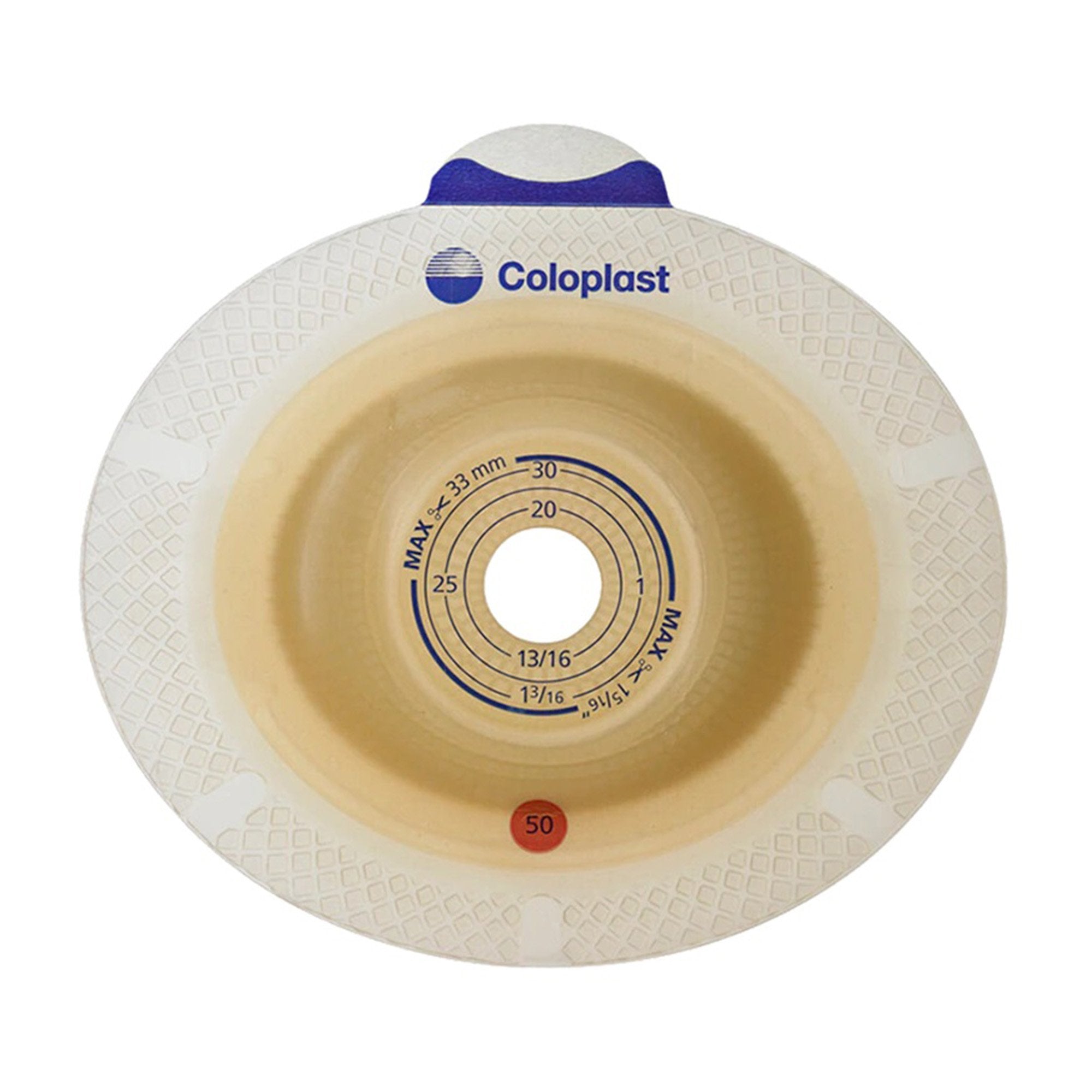 Coloplast - Ostomy Barrier SenSura® Flex Xpro Precut, Extended Wear Double Layer Adhesive 50 mm Flange Red Code System 1-1/8 Inch Opening [5/BX]