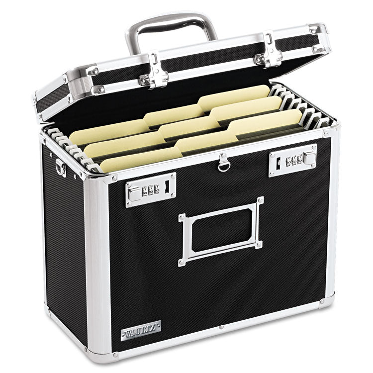 Vaultz - Locking File Chest, Letter Files, 13.75" x 7.25" x 12.25", Black