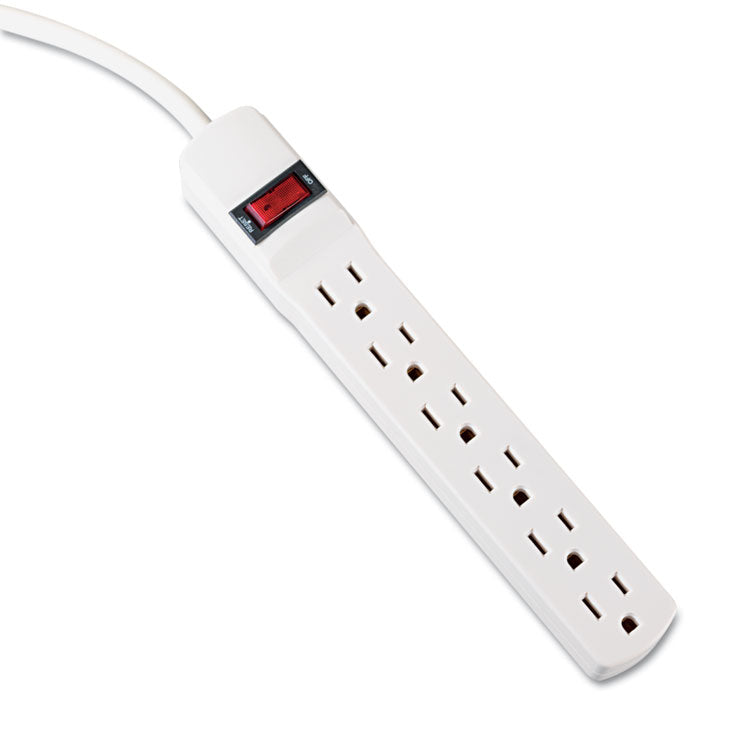 Innovera - Power Strip, 6 Outlets, 6 ft Cord, Ivory