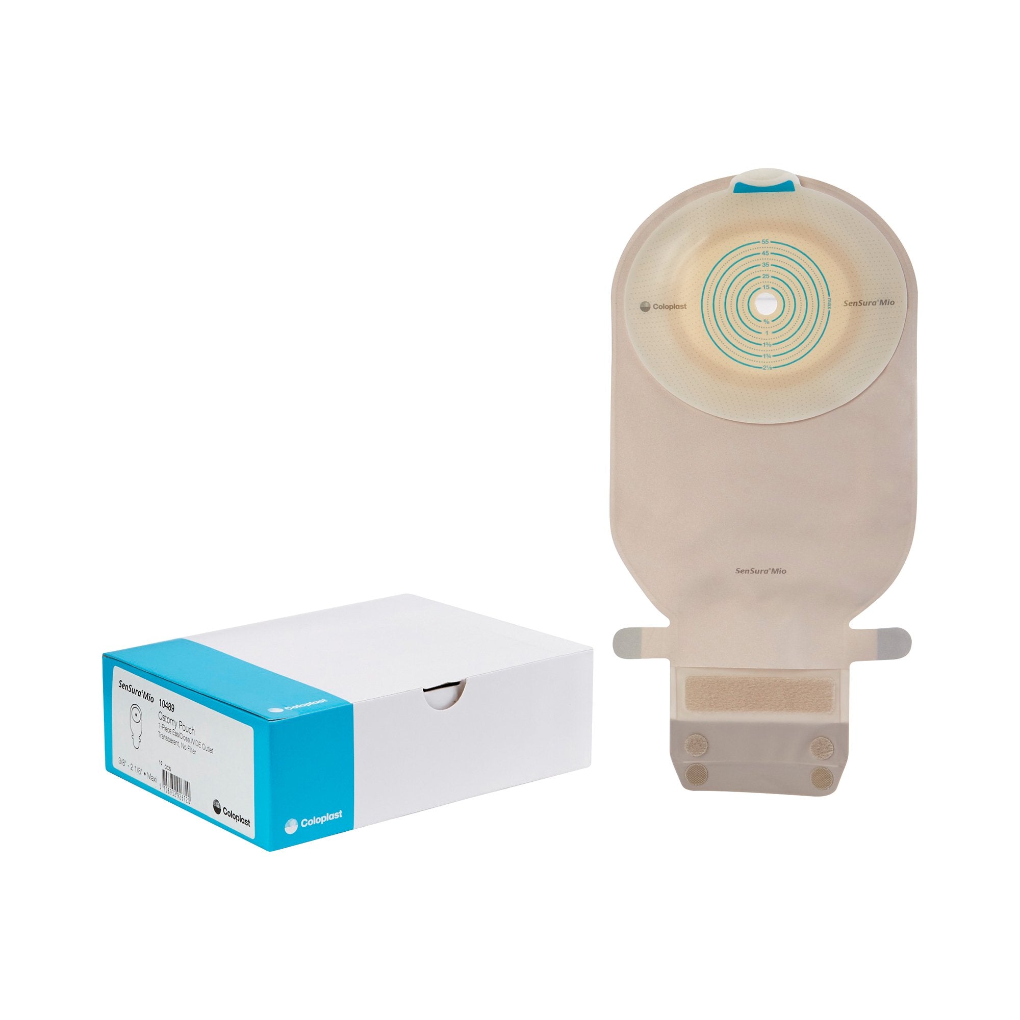 Coloplast - Ostomy Pouch SenSura® Mio One-Piece System 11 Inch Length, Maxi Flat, Trim to Fit 3/8 to 2-1/8 Inch Stoma Drainable [10/BX]