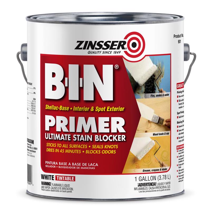 ZINSSER - Zinsser B-I-N White Shellac-Based Primer and Sealer 1 gal - Case of 2