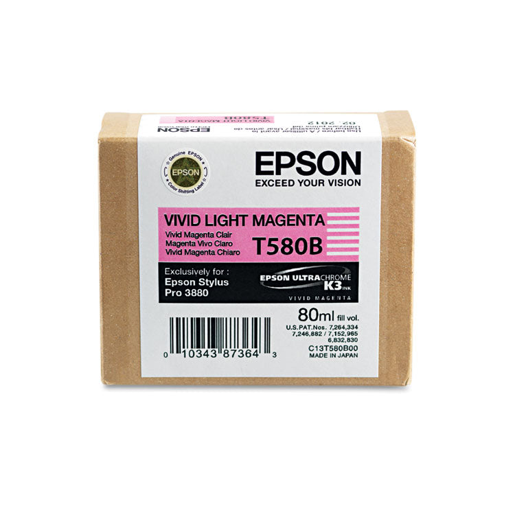 Epson - T580B00 UltraChrome K3 Ink, Vivid Light Magenta