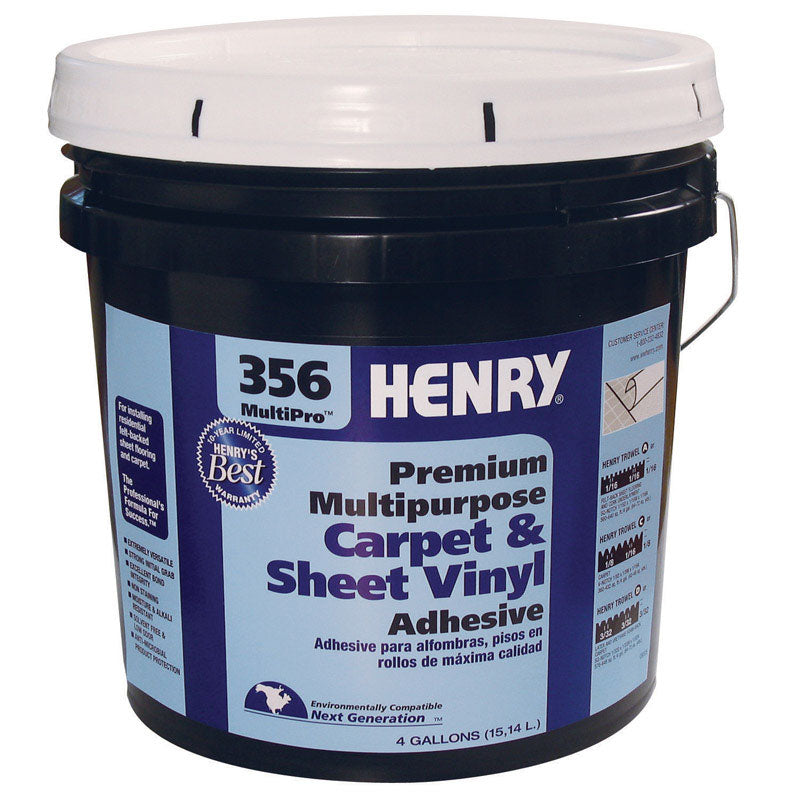 HENRY - Henry 356 MultiPro Premium Multipurpose High Strength Paste Carpet & Sheet Vinyl Adhesive 4 gal