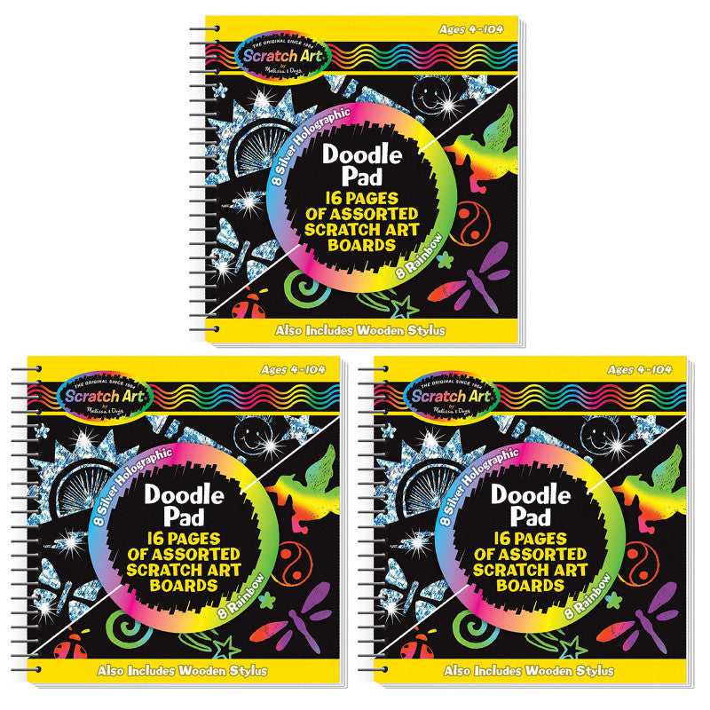 MELISSA & DOUG - Scratch Art Doodle Pad, Pack of 3