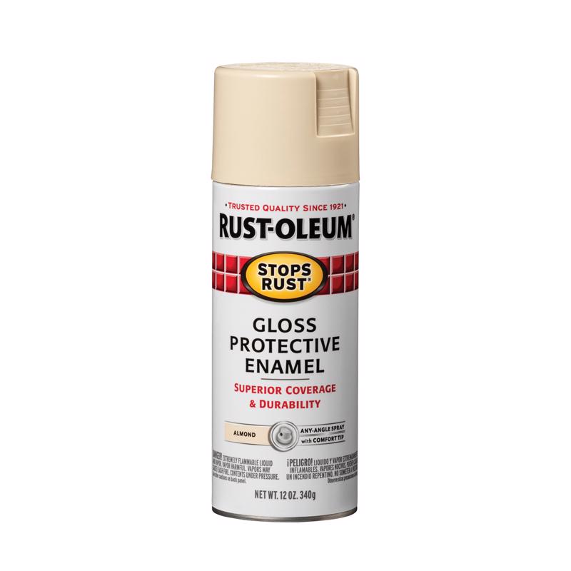 RUST-OLEUM - Rust-Oleum Stops Rust Gloss Almond Spray Paint 12 oz