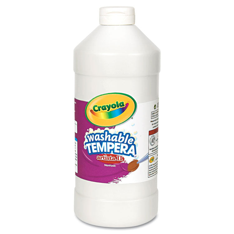 Crayola - Artista II Washable Tempera Paint, White, 32 oz Bottle