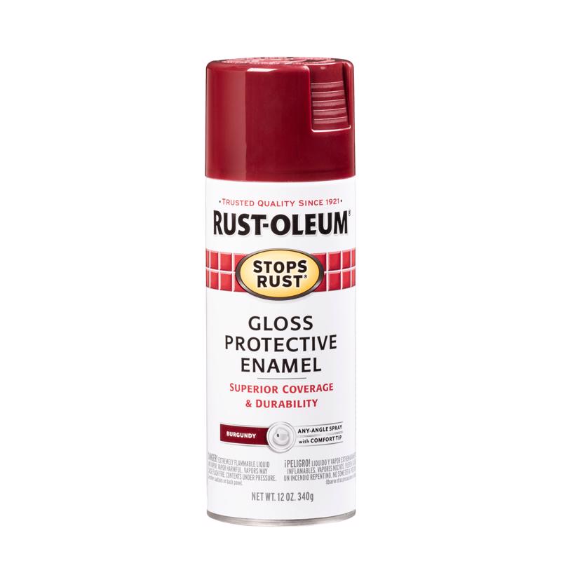 RUST-OLEUM - Rust-Oleum Stops Rust Gloss Burgundy Spray Paint 12 oz - Case of 6