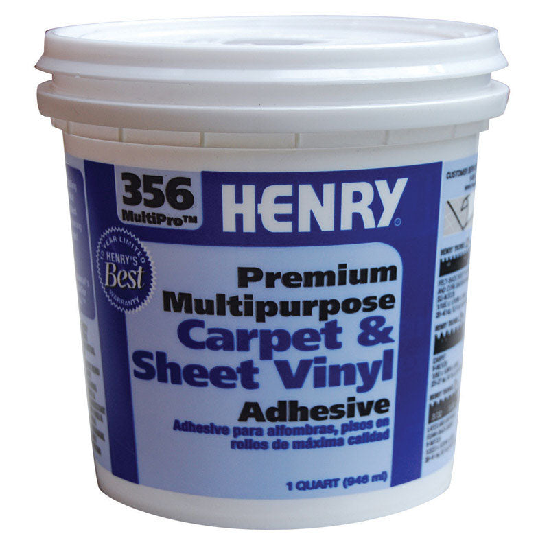 HENRY - Henry 356 MultiPro Premium Multipurpose High Strength Paste Carpet & Sheet Vinyl Adhesive 1 qt