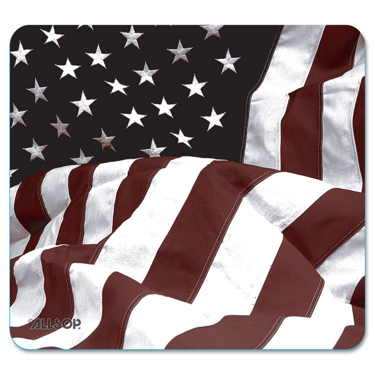 Allsop - Naturesmart Mouse Pad, 8.5 x 8, American Flag Design