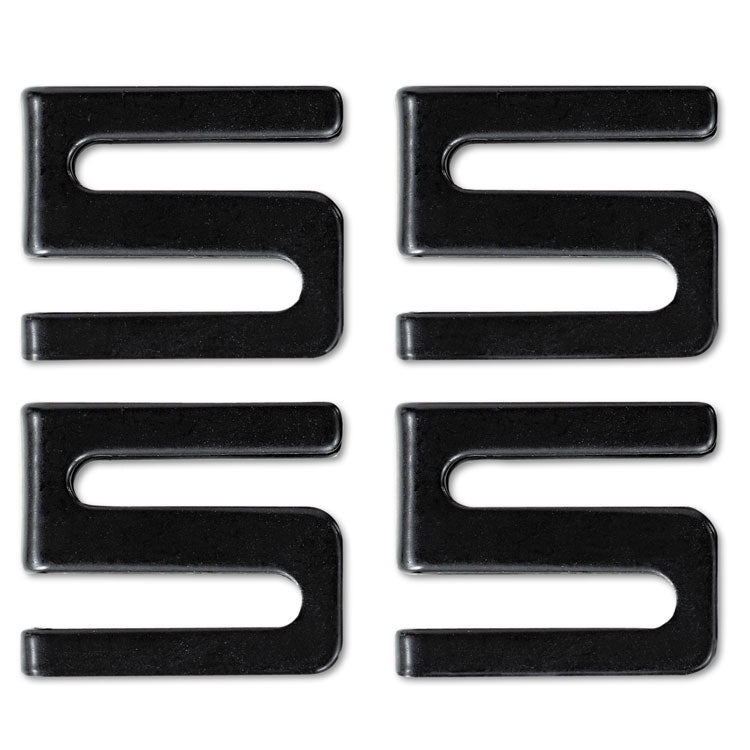 Alera - Wire Shelving S Hooks, Metal, Black, 4 Hooks/Pack