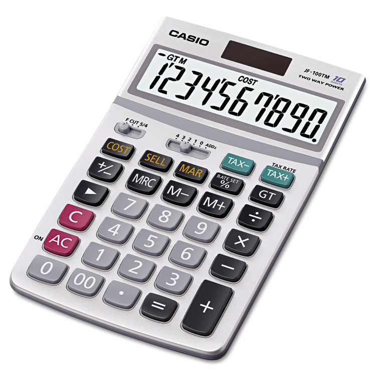 Casio - JF100MS Desktop Calculator, 10-Digit LCD