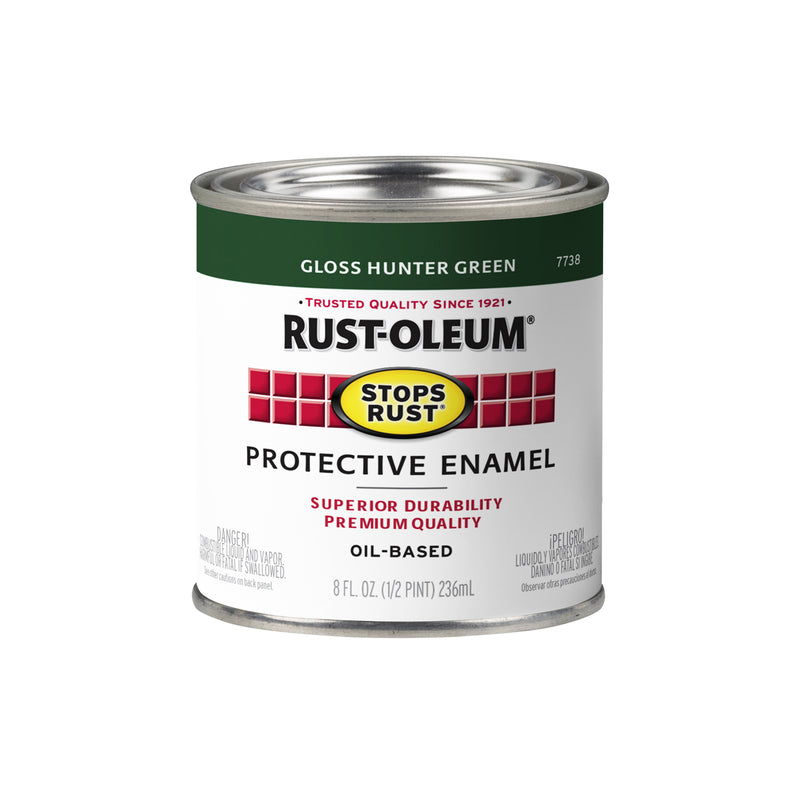 RUST-OLEUM - Rust-Oleum Stops Rust Indoor and Outdoor Gloss Hunter Green Oil-Based Protective Paint 0.5 pt