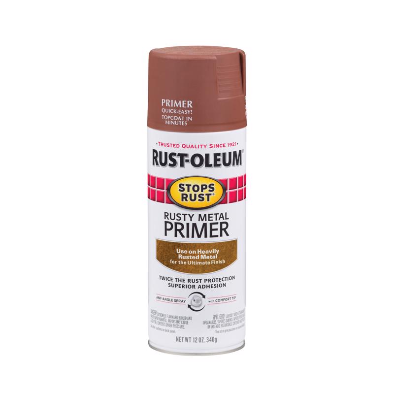 RUST-OLEUM - Rust-Oleum Stops Rust Brown Flat Oil-Based Alkyd Spray Primer 12 oz - Case of 6