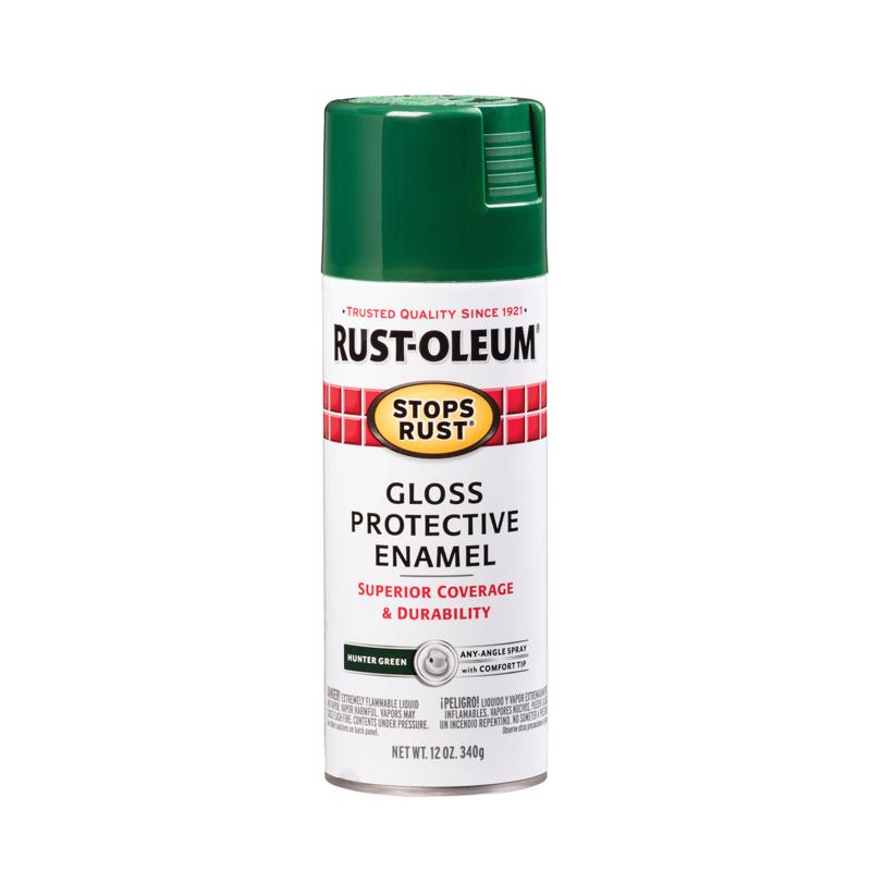 RUST-OLEUM - Rust-Oleum Stops Rust Gloss Hunter Green Spray Paint 12 oz