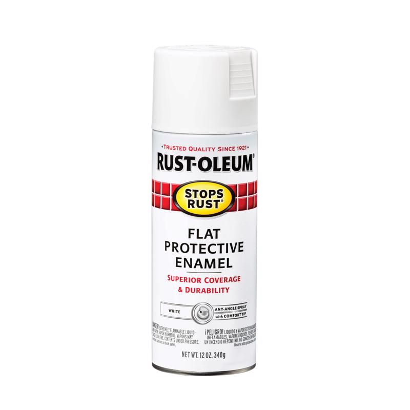 RUST-OLEUM - Rust-Oleum Stops Rust Flat White Spray Paint 12 oz - Case of 6