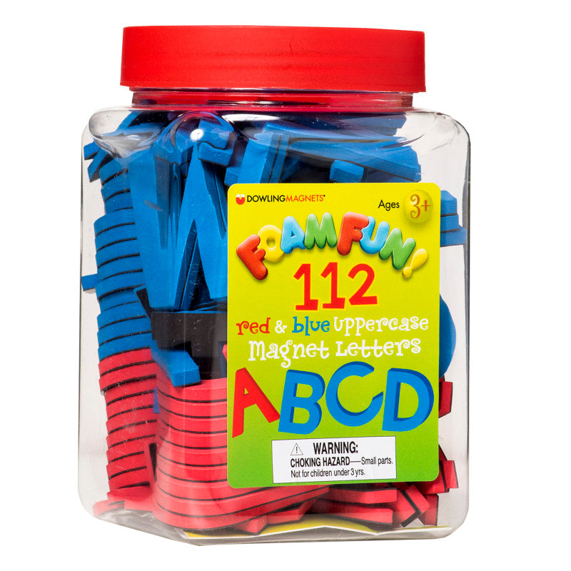 DOWLING MAGNETS - Foam Fun Uppercase Red & Blue Magnet Letters, Set of 112