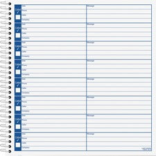 Adams Voice Mail Log Book - 60 Sheet(s) - Spiral Bound - 7.50" x 8.50" Sheet Size - 2 / Pack