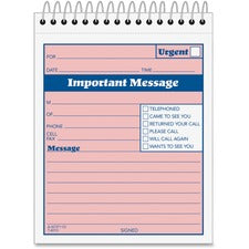 Adams Spiral-bound Phone Message Booklet - 50 Sheet(s) - Spiral Bound - 4" x 5.50" Sheet Size - 1 Each