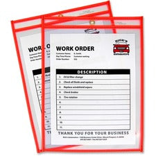 C-Line Neon Shop Ticket Holders, Stitched - Orange, Both Sides Clear, 9 x 12, 15EA/BX, 43912