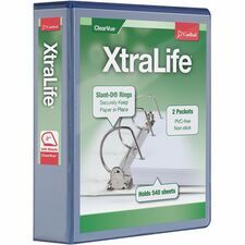 Cardinal Xtralife ClearVue Locking Slant-D Binders [BINDER;X-LIFE;DRING;2";BE-EA]