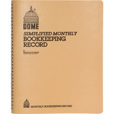 Dome Bookkeeping Record Book [BOOK;RECORD;MONTHLY;BEIGE-EA]