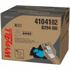 Wypall PowerClean X80 Heavy Duty Cloths - Brag Box - 11.10" x 16.80" - Blue - 160 Per Carton - 1 / Box