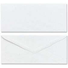 Mead Plain White Envelopes - Business - #10 - 4 1/8" Width x 9 1/2" Length - Gummed - 50 / Box - White