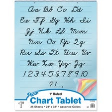 Pacon Cursive Cover Colored Paper Chart Tablet