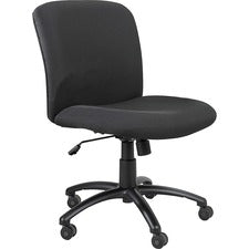 Safco Big & Tall Executive Mid-Back Chair - Black Foam, Polyester Seat - Black Frame - 5-star Base - Black - 1 Each