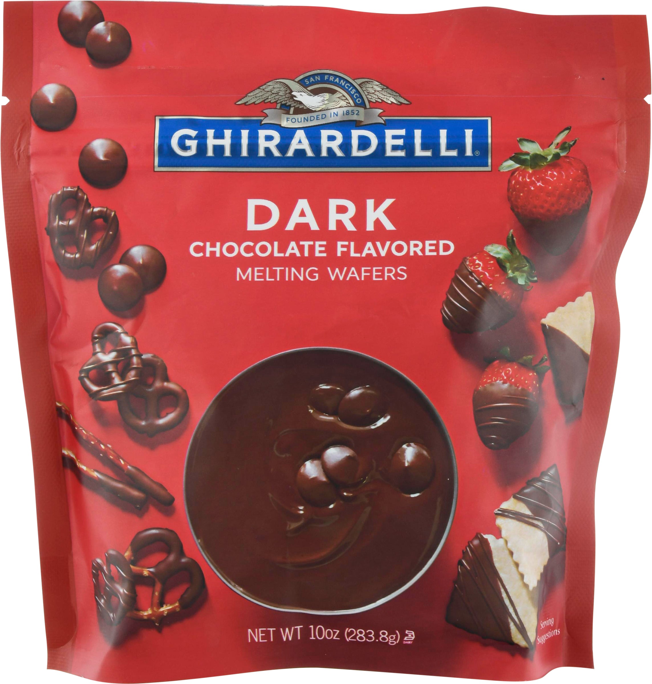 Ghirardelli Dark Chocolate Flavored Melting Wafers 10 oz - Case of 6