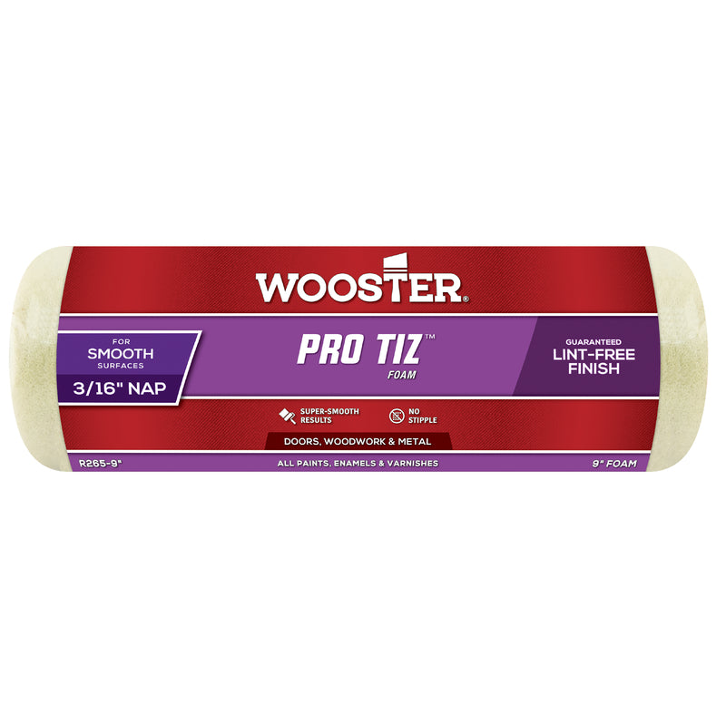 WOOSTER - Wooster Pro Tiz Foam 9 in. W X 3/16 in. Regular Paint Roller Cover 1 pk