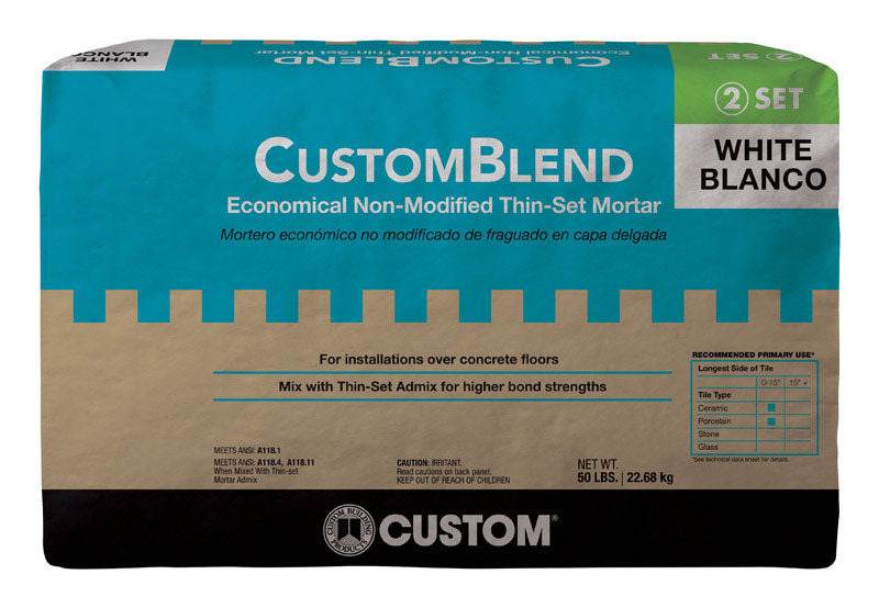 CUSTOM BUILDING PRODUCTS - Custom Building Products White Thin-Set Mortar 50 lb