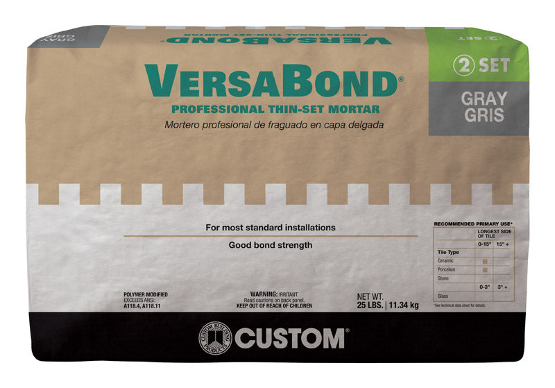 VERSABOND - Custom Building Products VersaBond Gray Thin-Set Mortar 25 lb