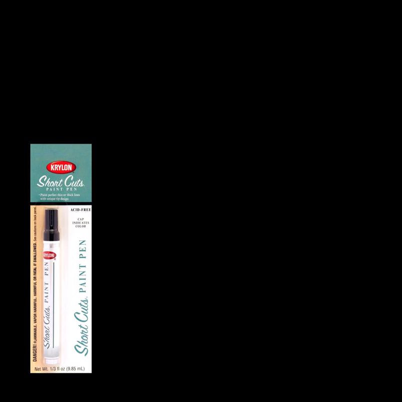 SHORTCUTS - Krylon Short Cuts Gloss Black Paint Pen Interior 0.33 oz - Case of 6