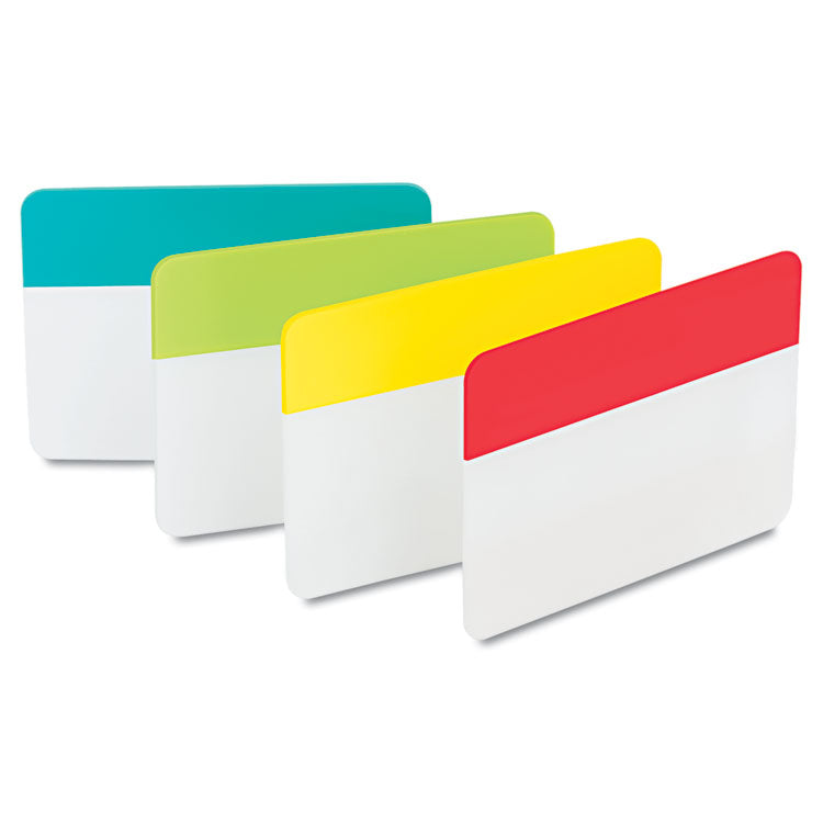 Post-it Tabs - Solid Color Tabs, 1/5-Cut, Assorted Colors, 2" Wide, 24/Pack