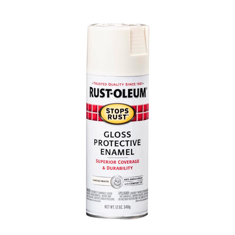 RUST-OLEUM - Rust-Oleum Stops Rust Gloss Canvas White Spray Paint 12 oz