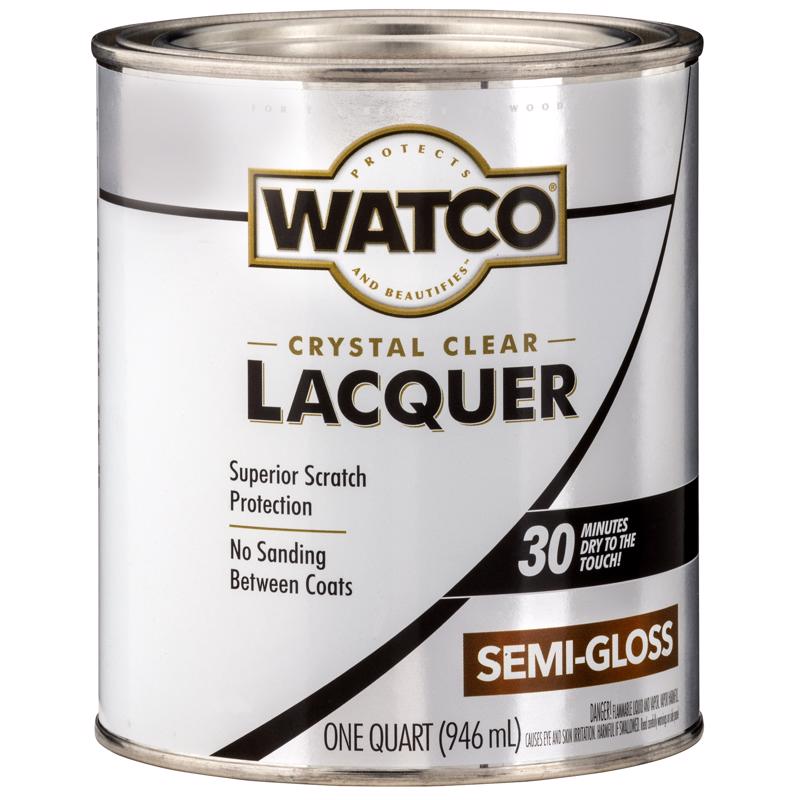 WATCO - Watco Semi-Gloss Clear Oil-Based Alkyd Wood Finish Lacquer 1 qt - Case of 6