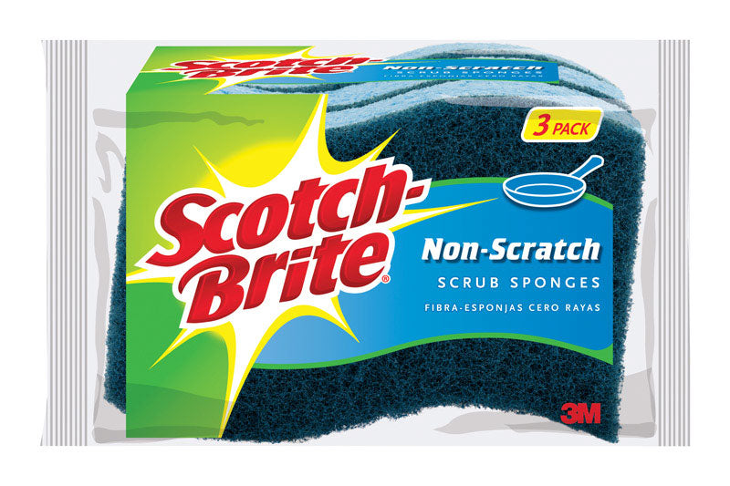 SCOTCH-BRITE - Scotch-Brite Non-Scratch Sponge For Multi-Purpose 4.4 in. L 3 pk - Case of 8